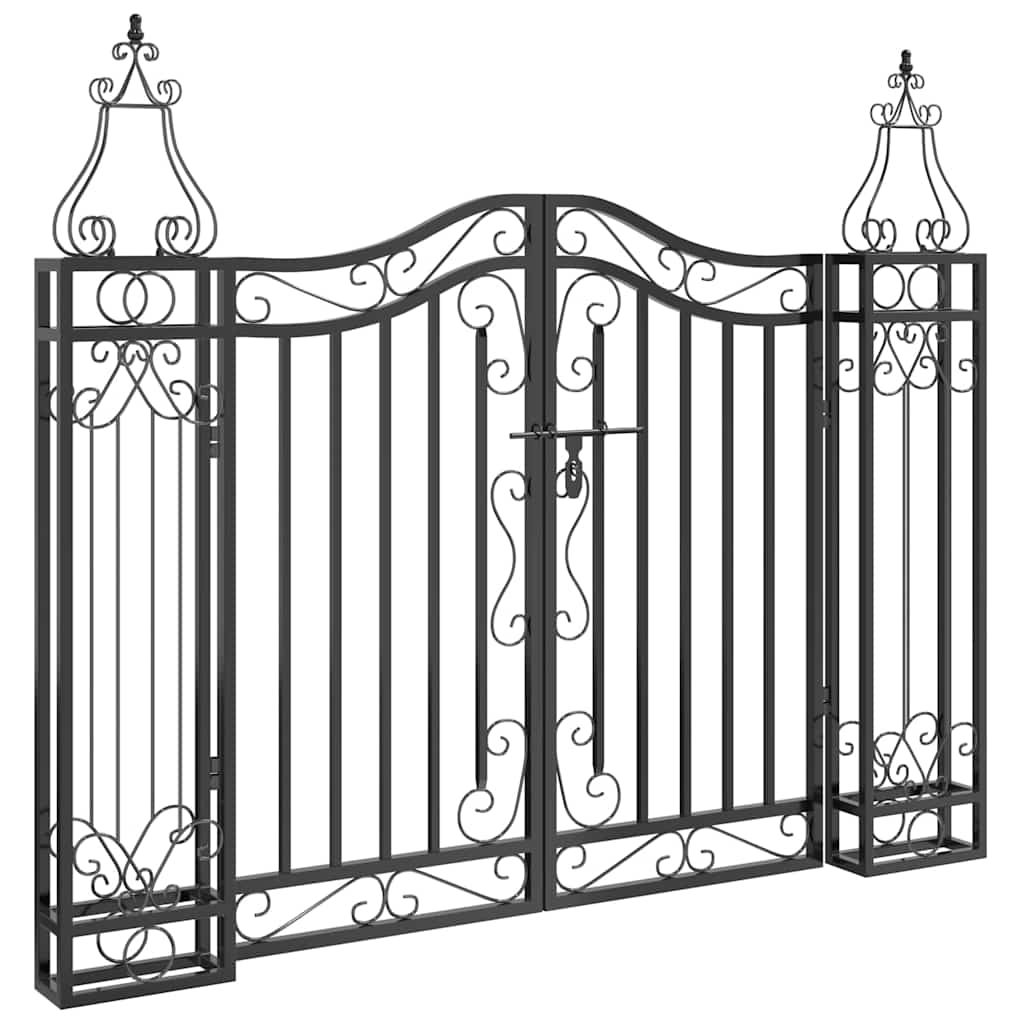 Hageport svart 121x8x100 cm smijern vidaXL