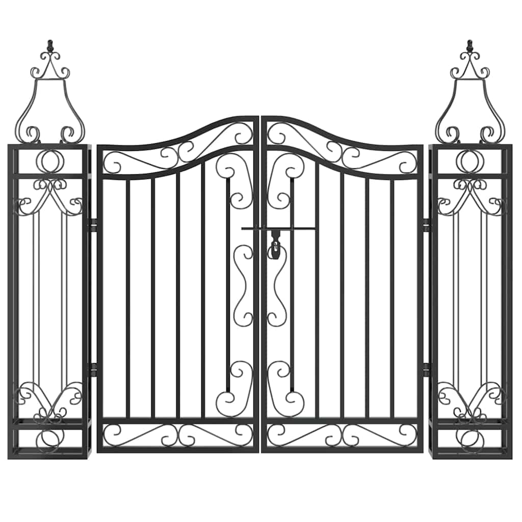 Hageport svart 121x8x100 cm smijern vidaXL