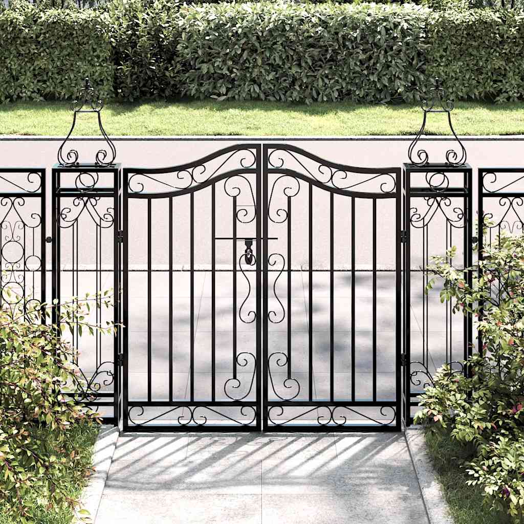 Hageport svart 121x8x100 cm smijern vidaXL