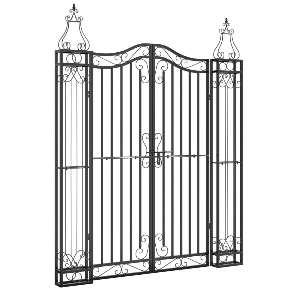 Hageport svart 121x8x150 cm smijern