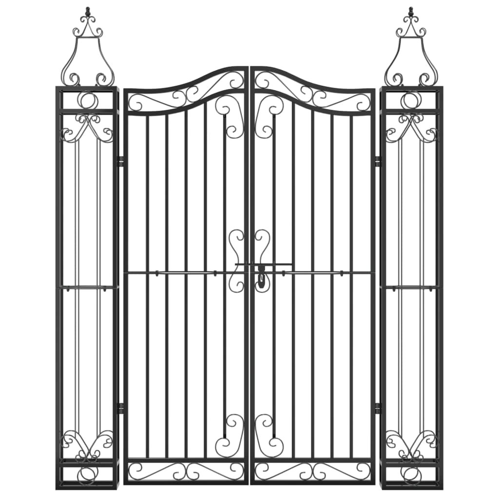 Hageport svart 121x8x150 cm smijern