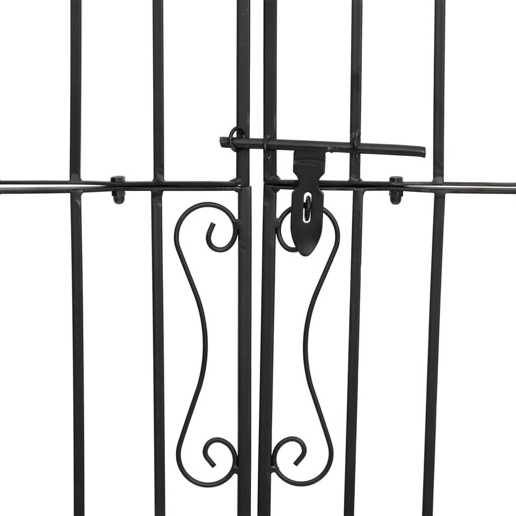 Hageport svart 121x8x150 cm smijern