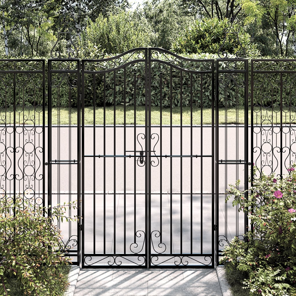 Hageport svart 121x8x150 cm smijern
