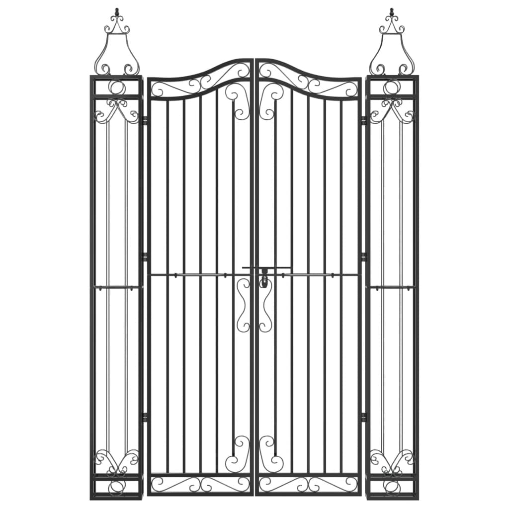 Hageport svart 121x8x180 cm smijern