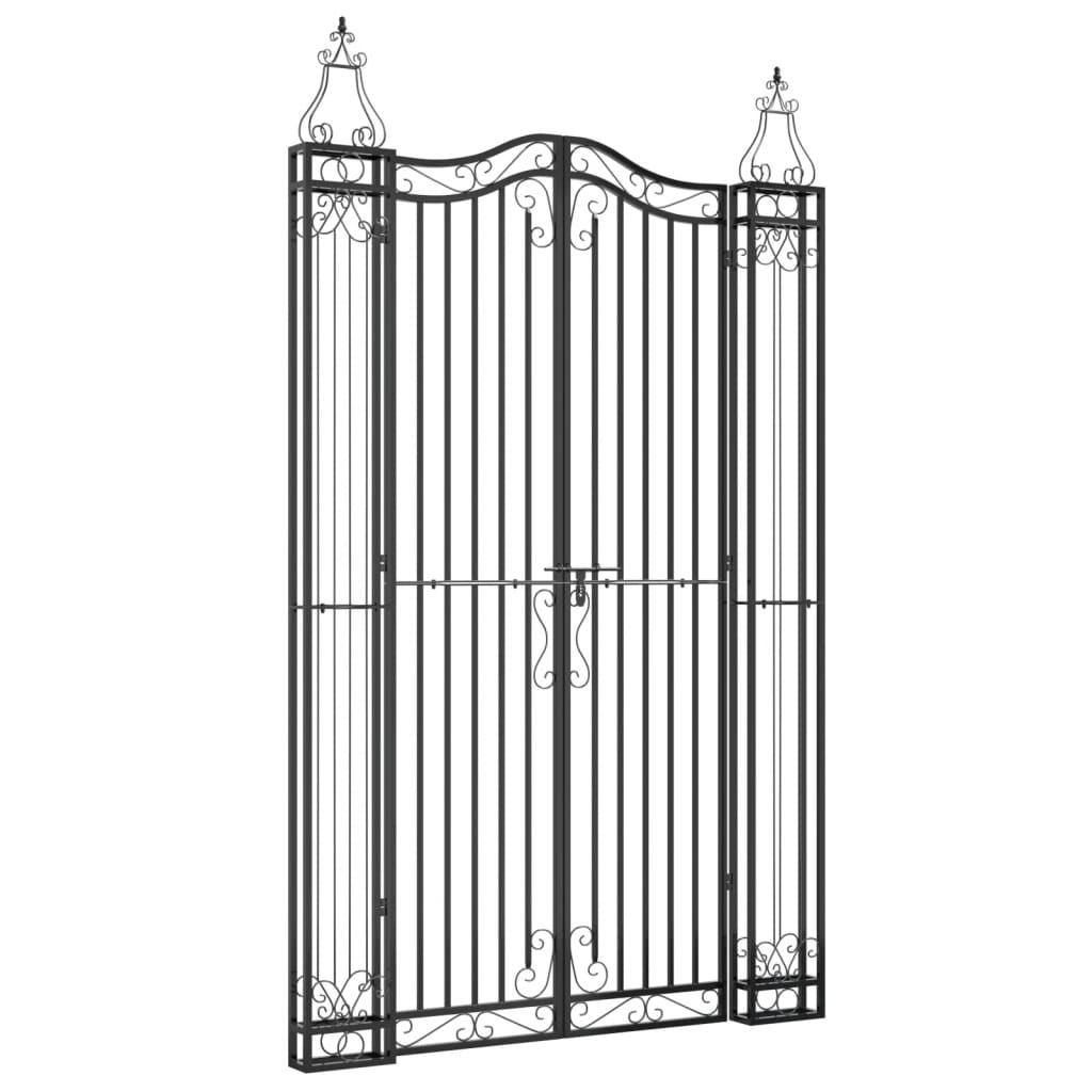 Hageport svart 121x8x200 cm smijern