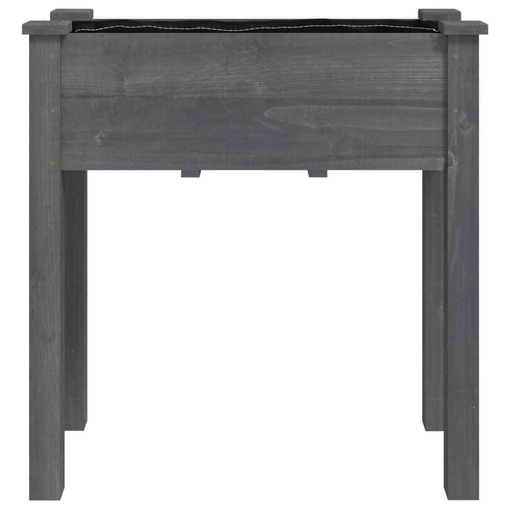 Plantekasse med foring grå 71x37x76 cm heltre gran