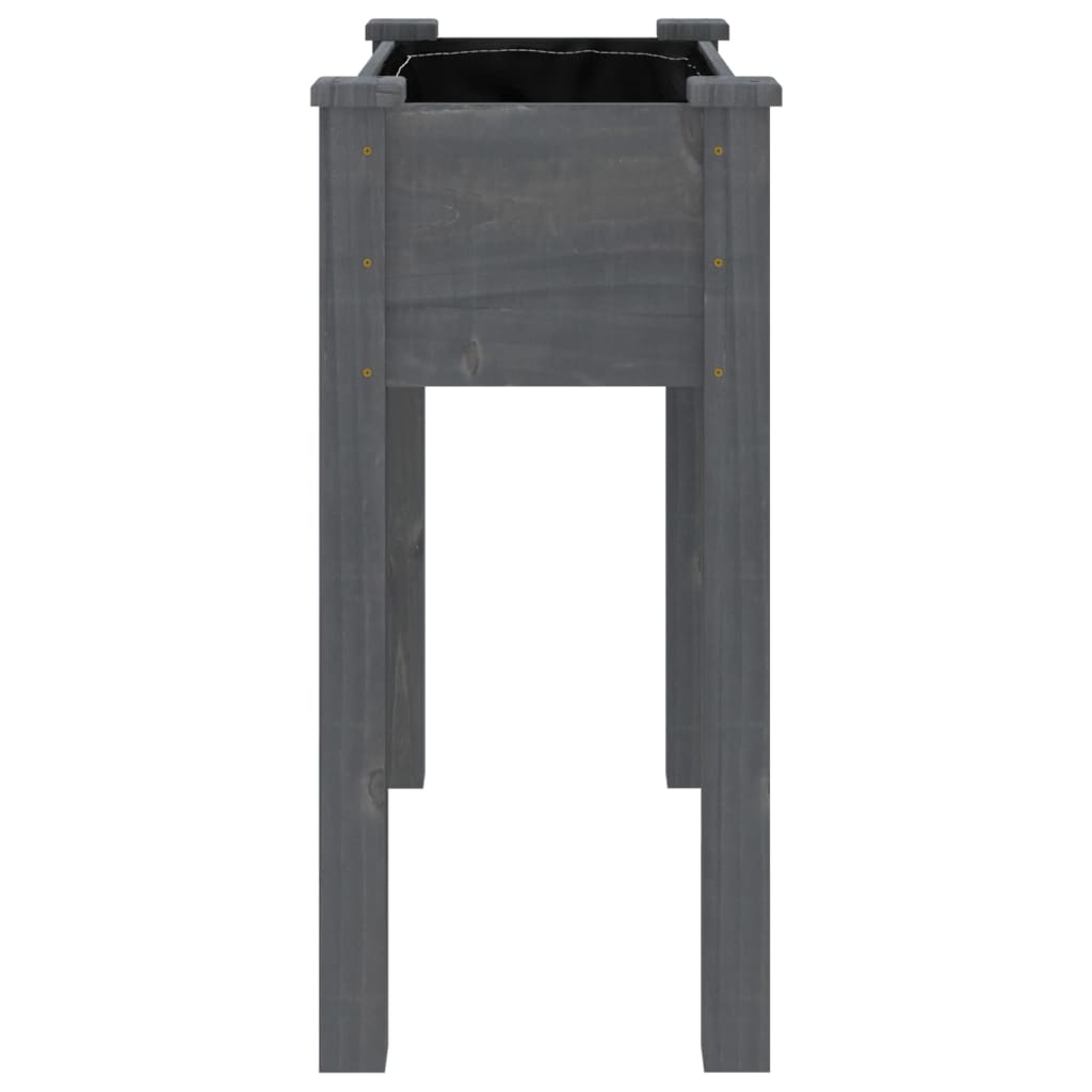 Plantekasse med foring grå 71x37x76 cm heltre gran
