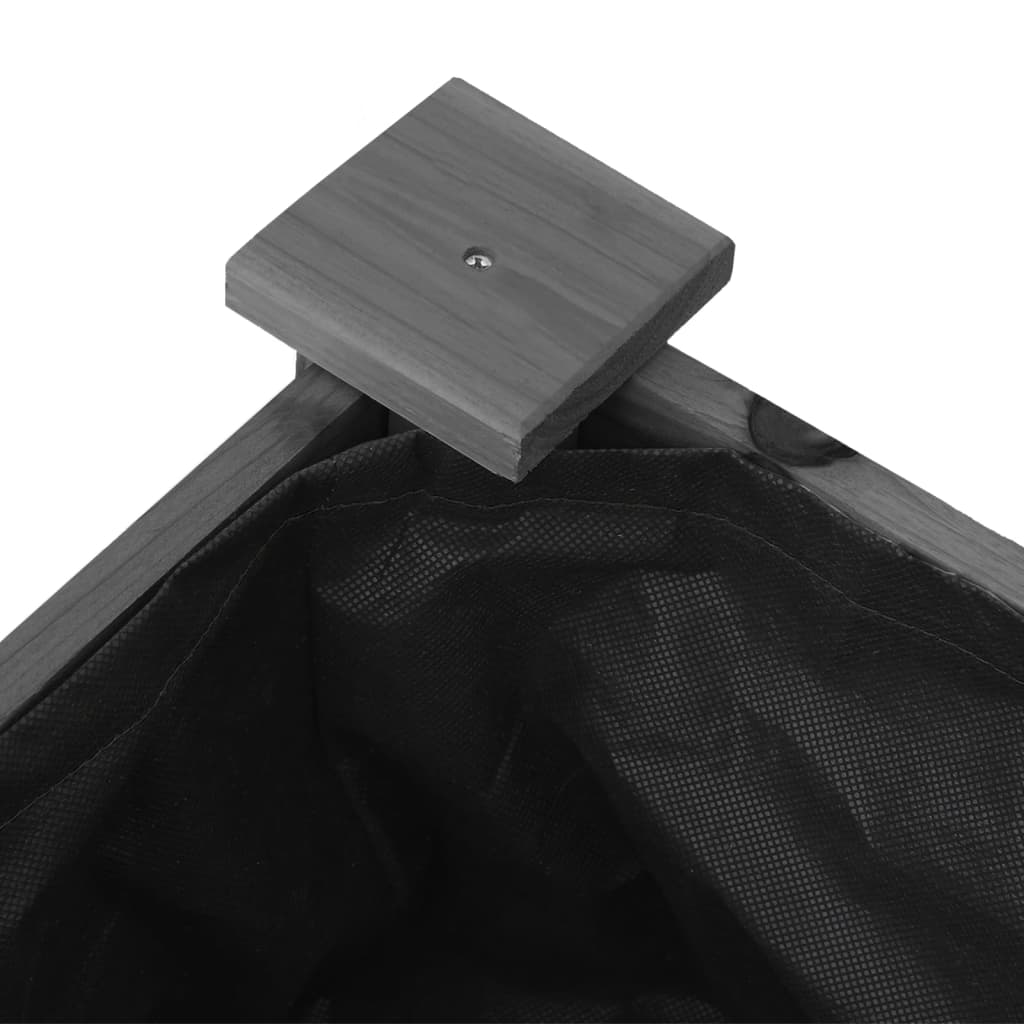 Plantekasse med foring grå 71x37x76 cm heltre gran