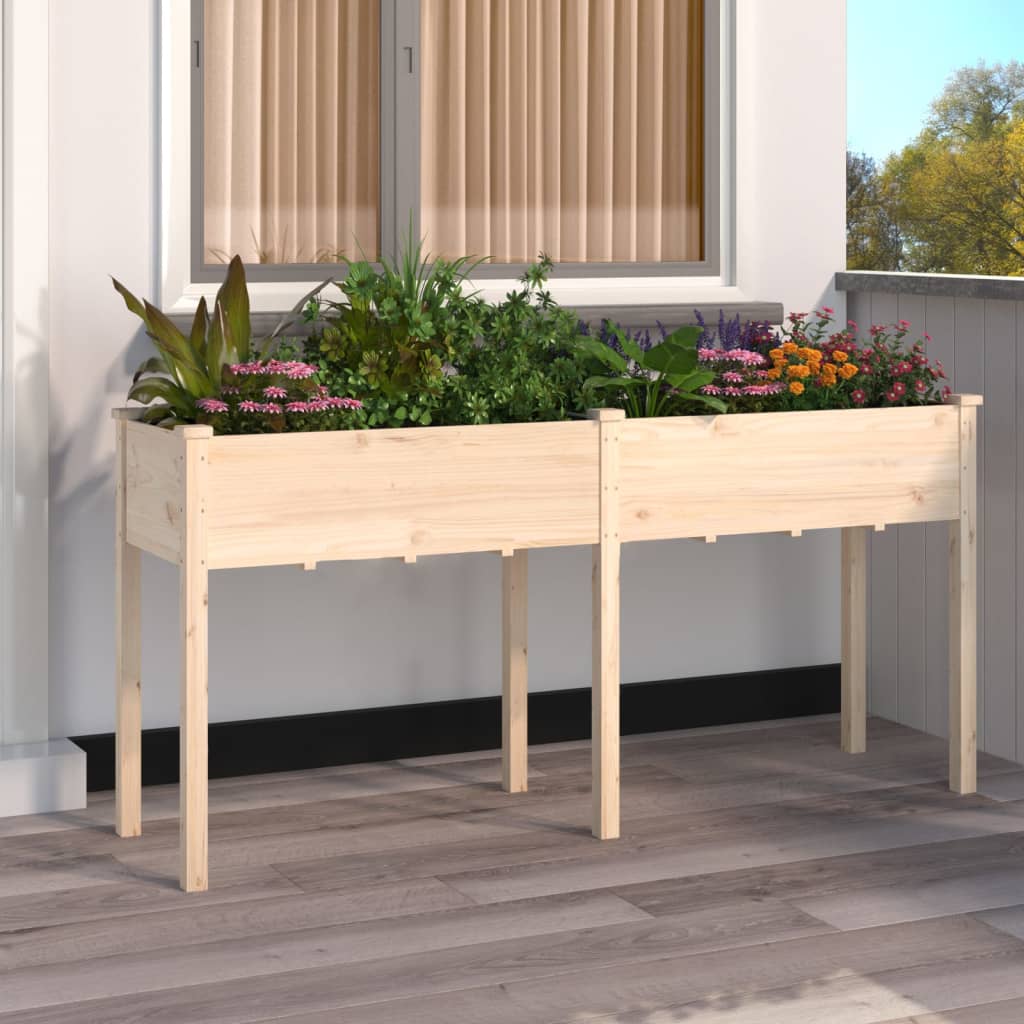 Plantekasse med foring 161x45x76 cm heltre gran vidaXL