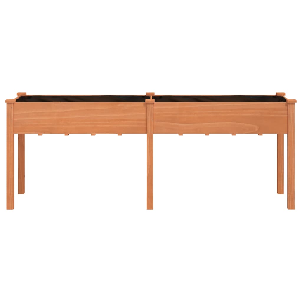 Plantekasse med foring brun 203x53x76 cm heltre gran