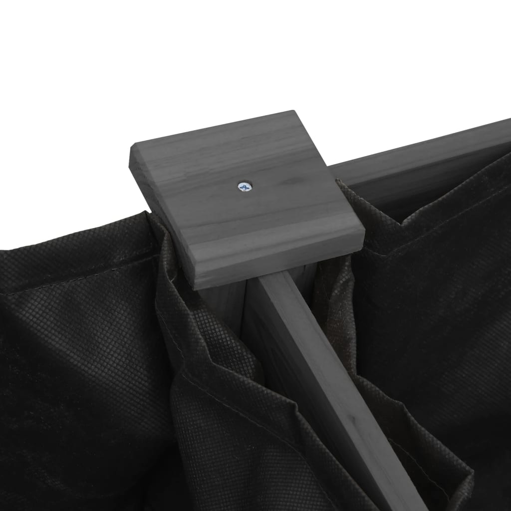 Plantekasse med foring grå 203x53x76 cm heltre gran