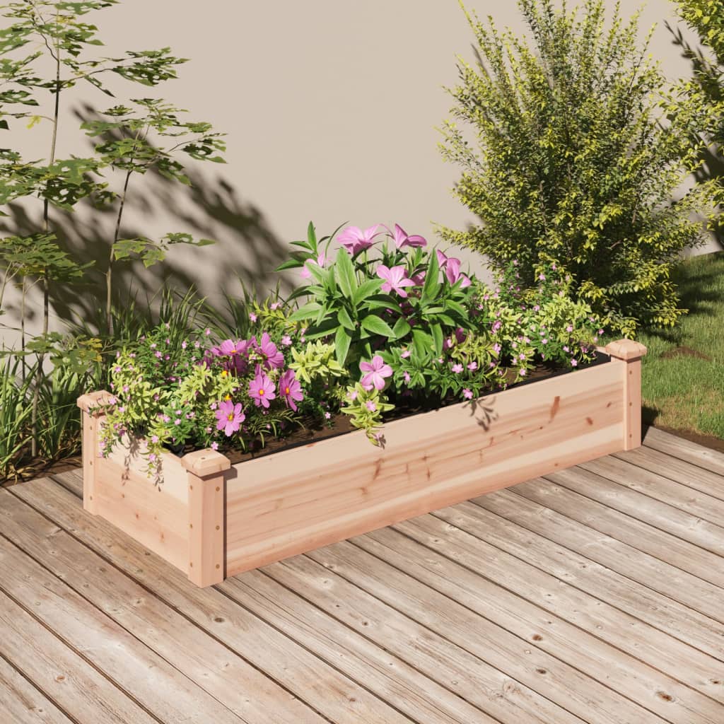 Høybed med foring 120x45x25 cm heltre gran vidaXL