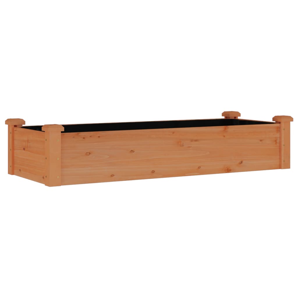 Høybed med foring brun 120x45x25 cm heltre gran vidaXL