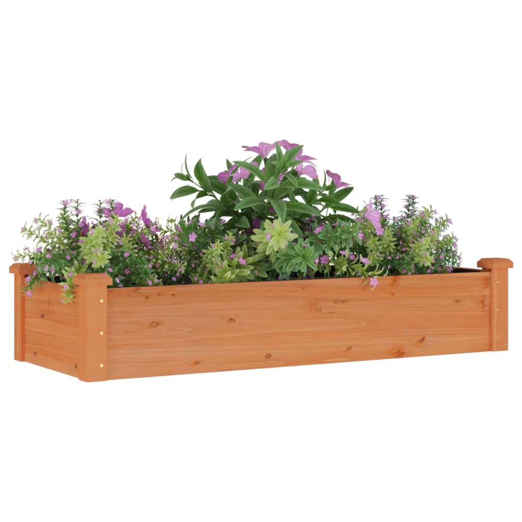 Høybed med foring brun 120x45x25 cm heltre gran vidaXL