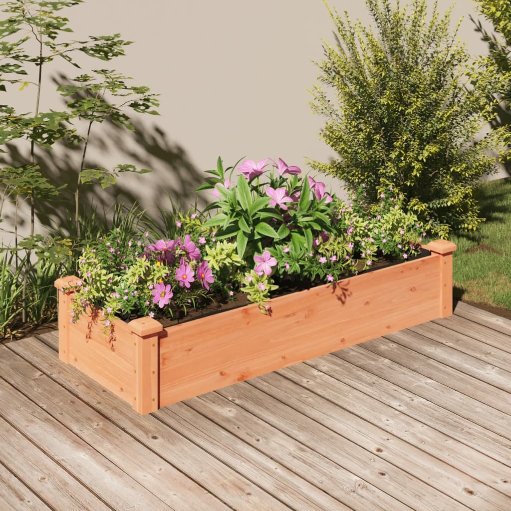 Høybed med foring brun 120x45x25 cm heltre gran vidaXL