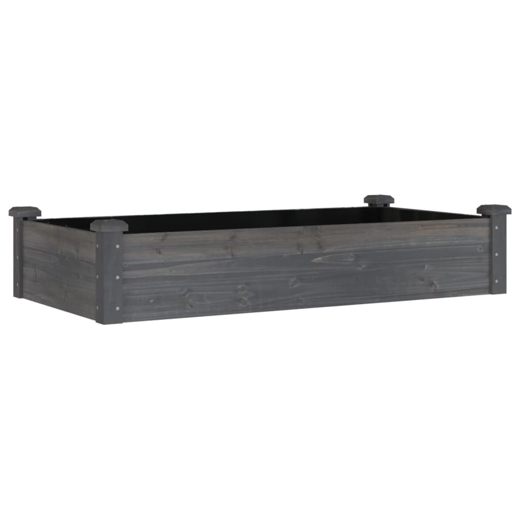 Høybed med foring grå 120x60x25 cm heltre gran vidaXL