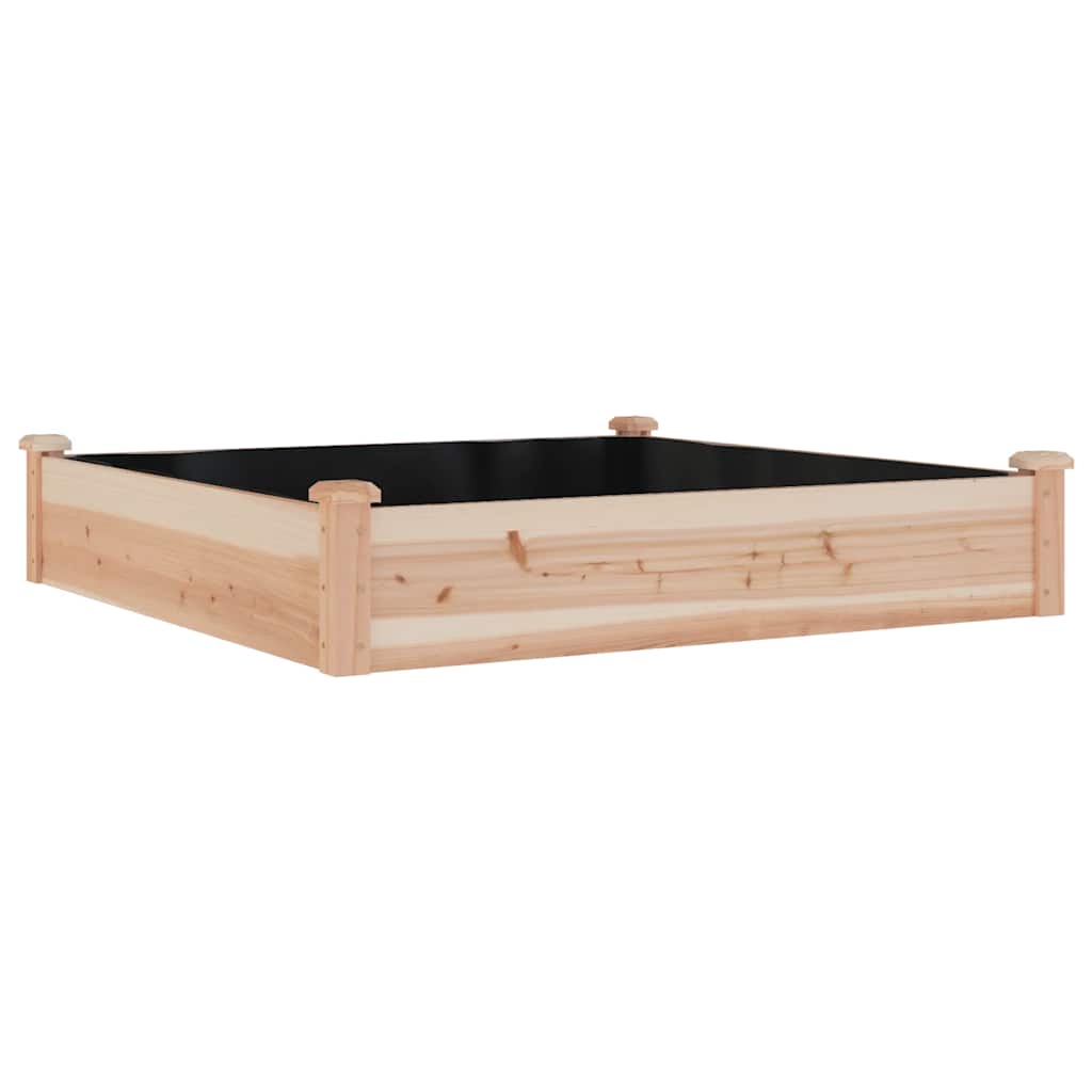Høybed med foring 120x120x25 cm heltre gran vidaXL