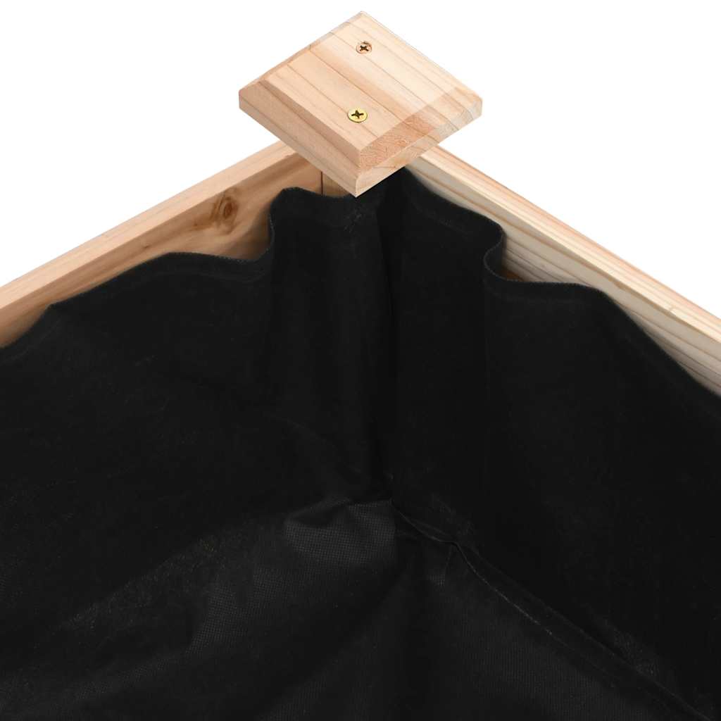 Høybed med foring 120x120x25 cm heltre gran vidaXL
