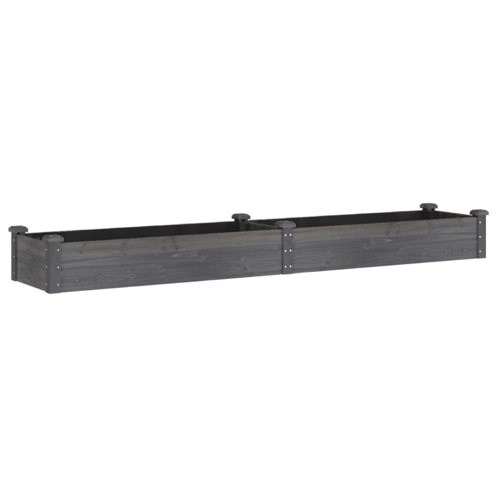 Høybed med foring grå 240x45x25 cm heltre gran vidaXL