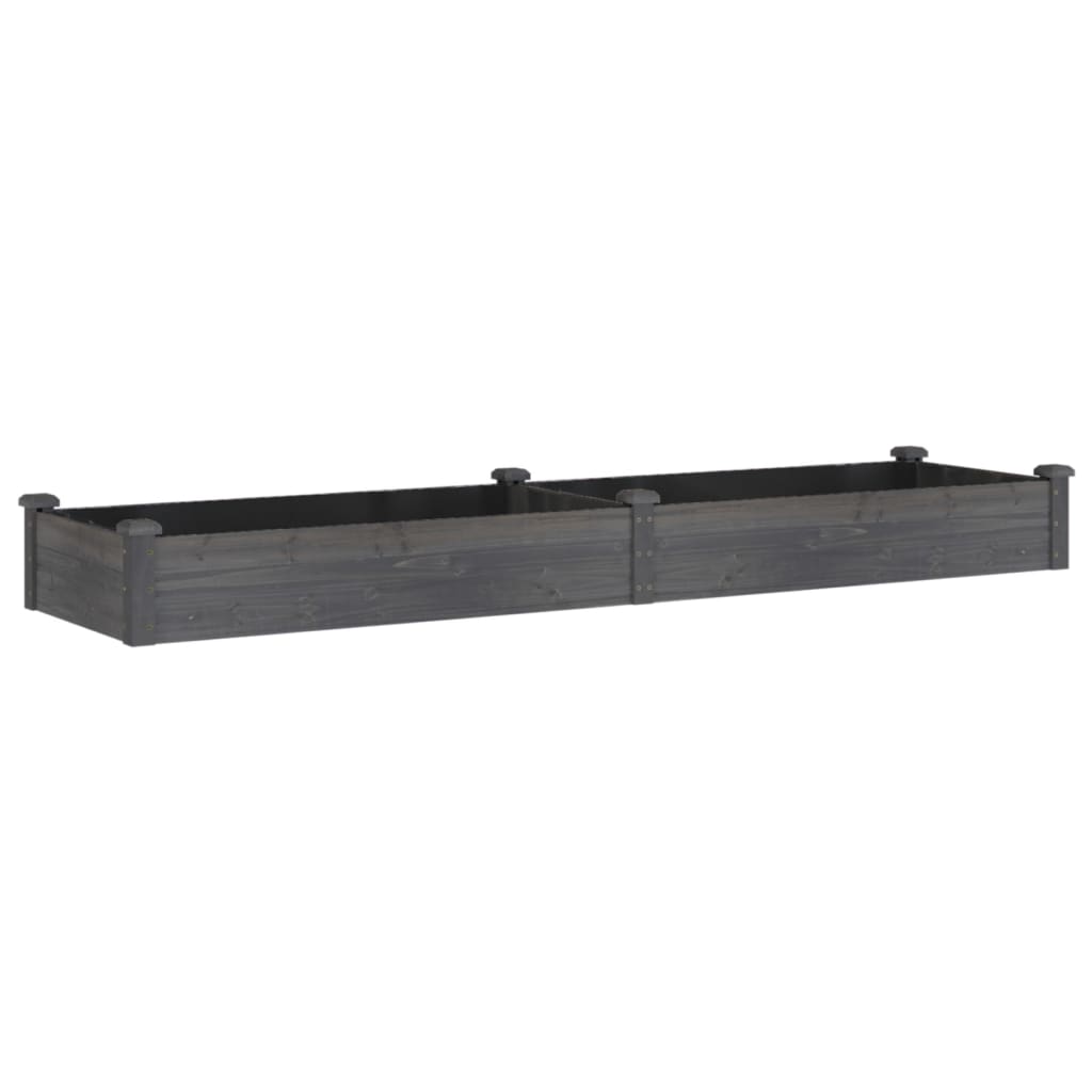 Høybed med foring grå 240x60x25 cm heltre gran vidaXL