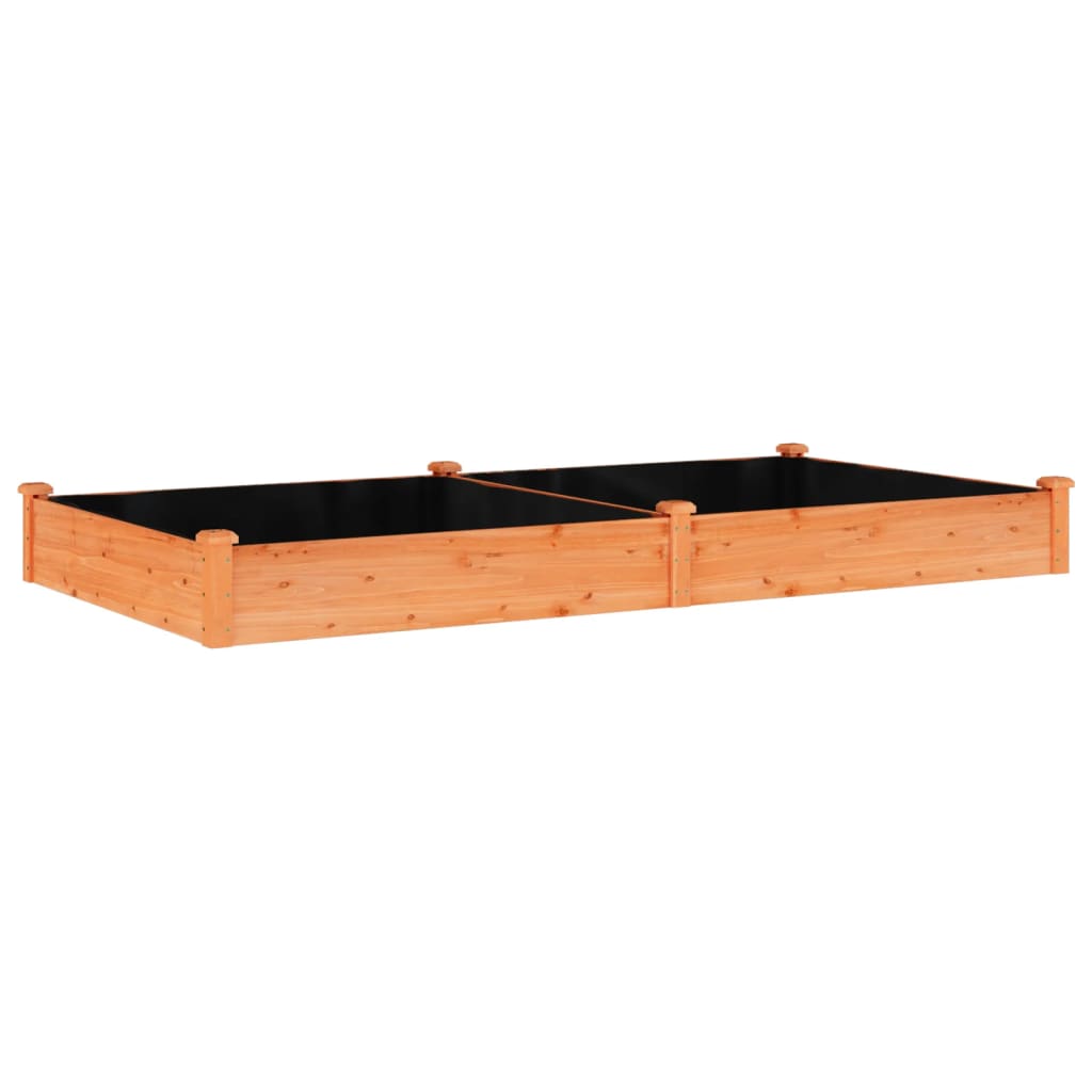 Høybed med foring brun 240x120x25 cm heltre gran vidaXL