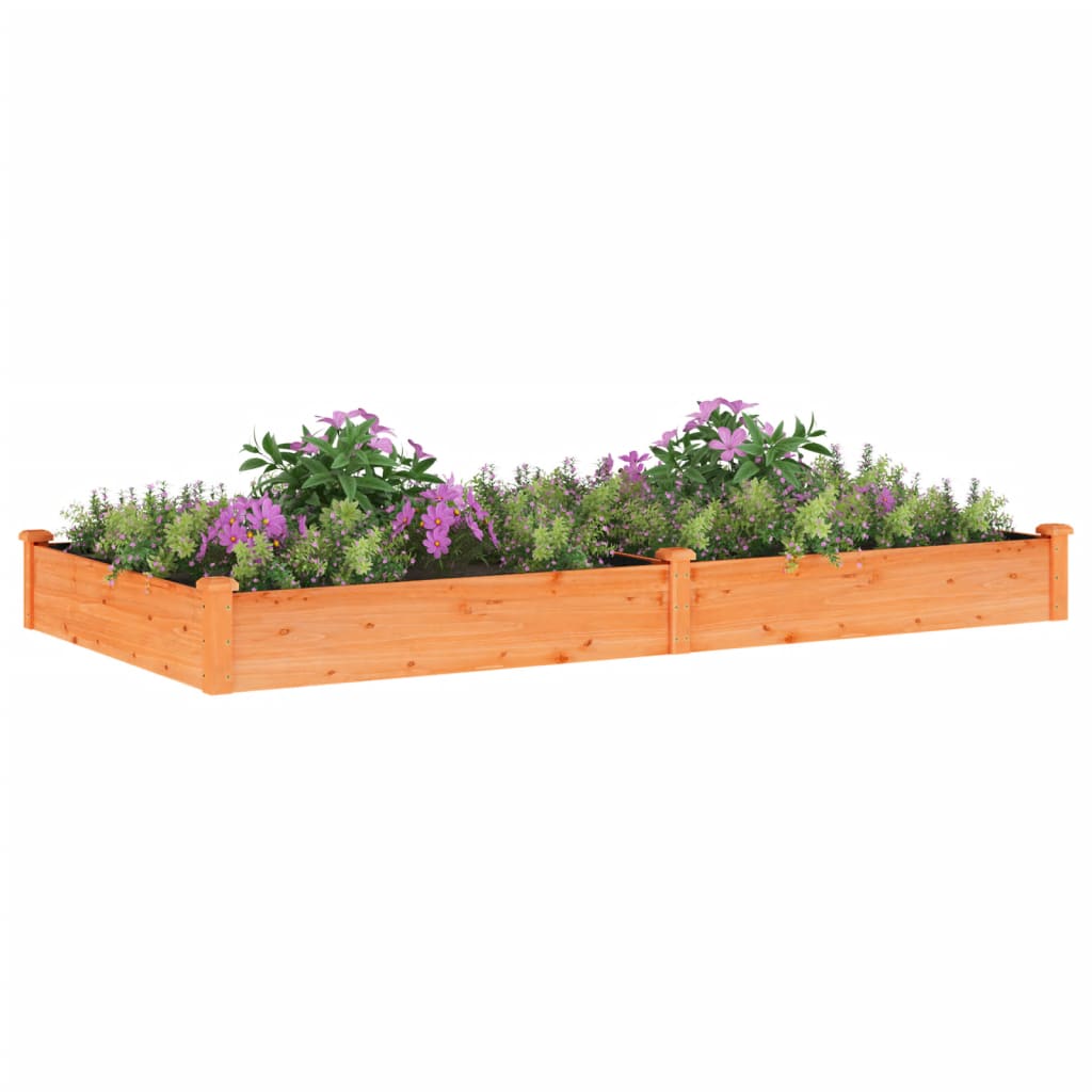 Høybed med foring brun 240x120x25 cm heltre gran vidaXL