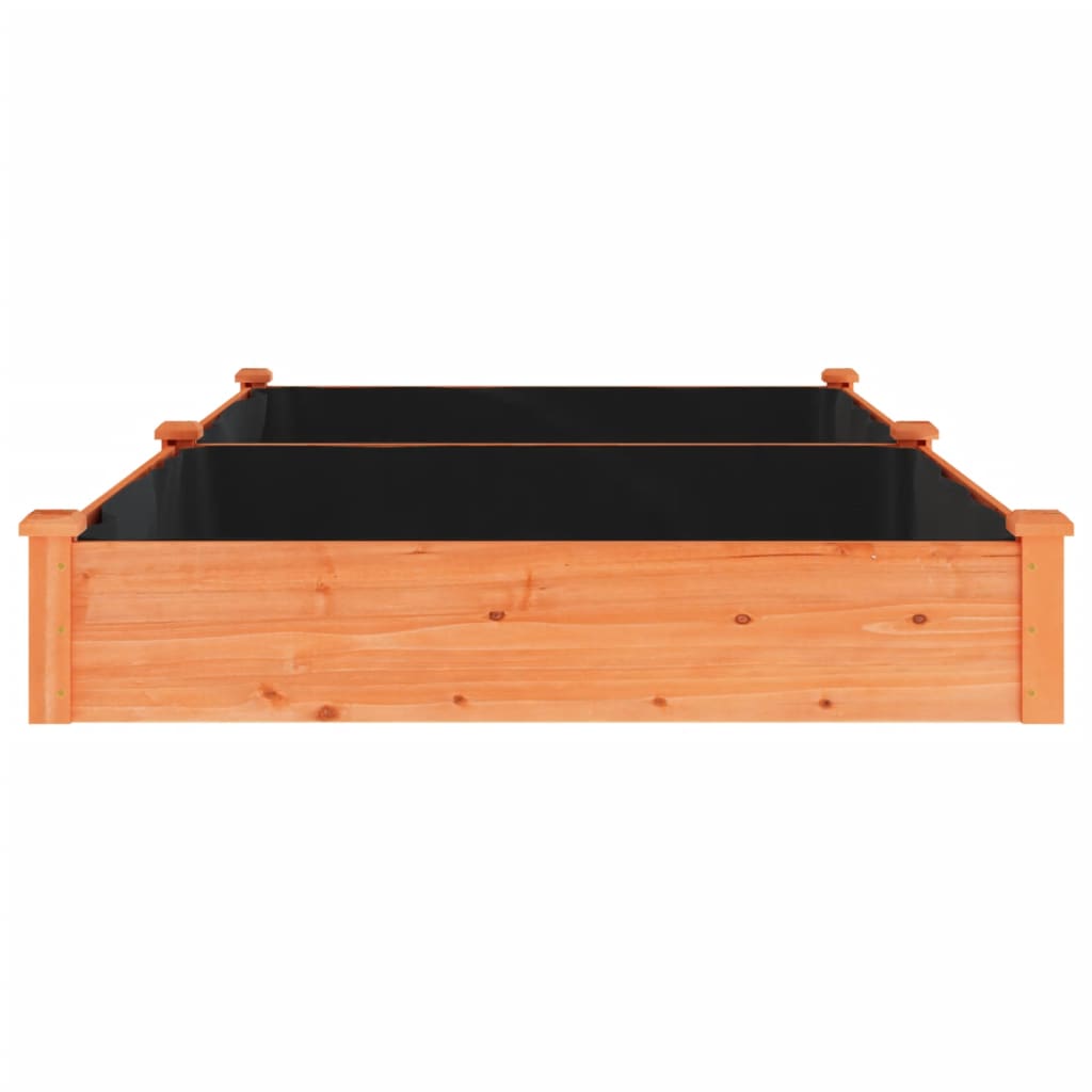 Høybed med foring brun 240x120x25 cm heltre gran vidaXL