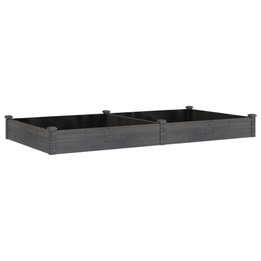 Høybed med foring grå 240x120x25 cm heltre gran vidaXL