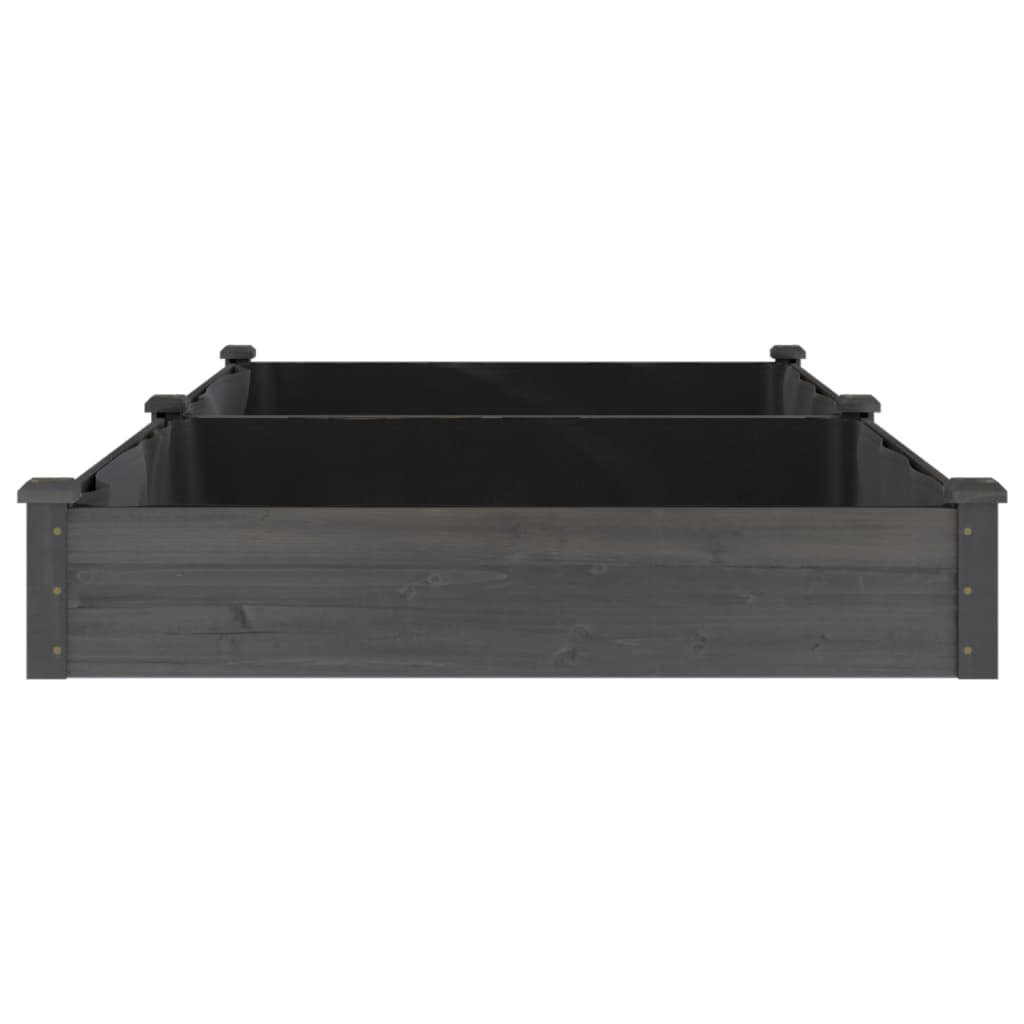 Høybed med foring grå 240x120x25 cm heltre gran vidaXL