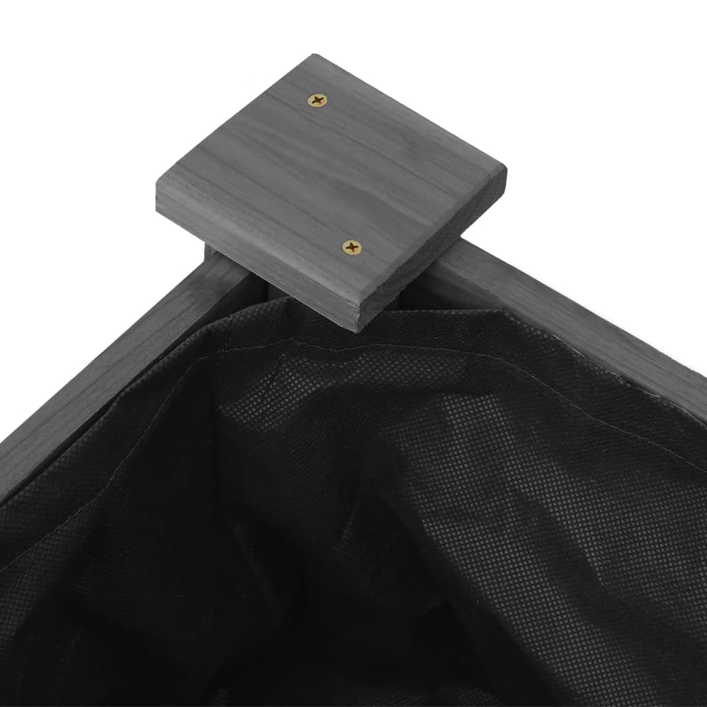 Høybed med foring grå 240x120x25 cm heltre gran vidaXL