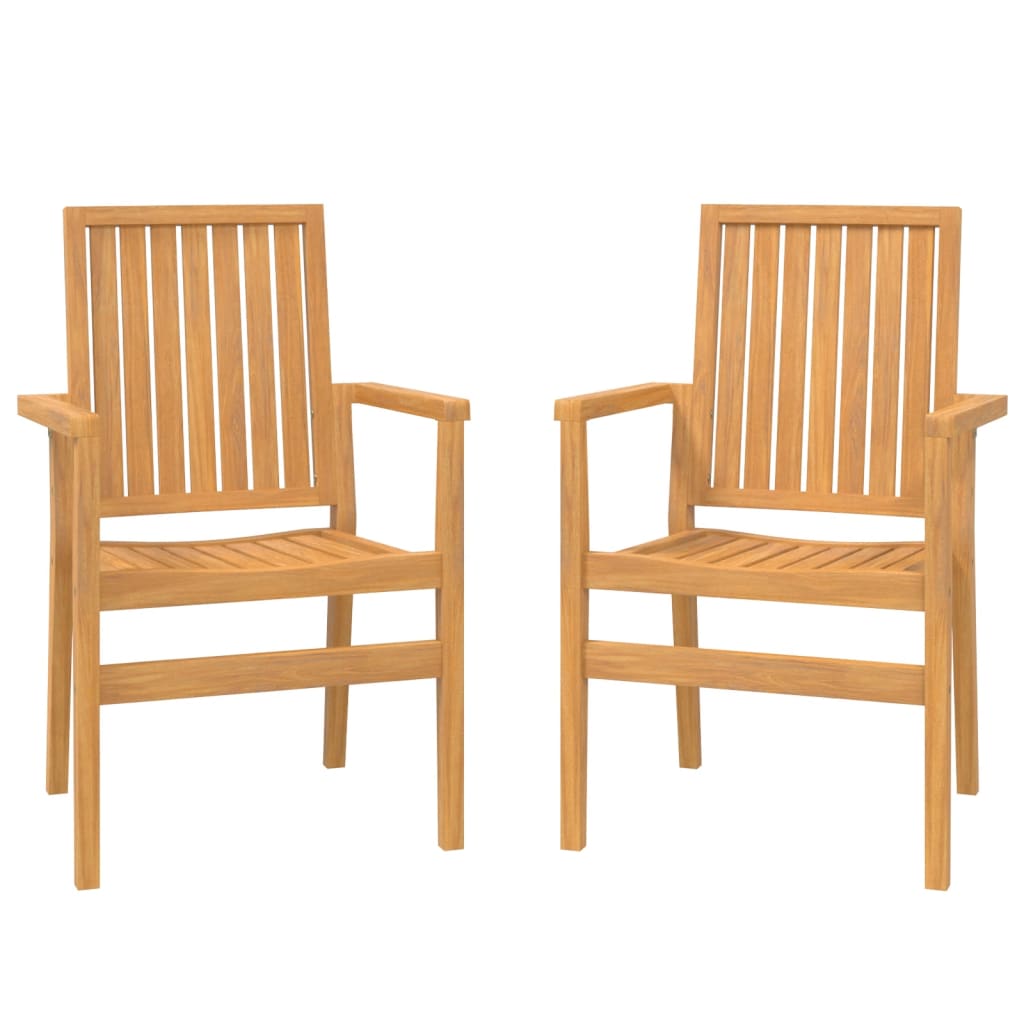 Stablebare hagestoler 2 stk 56,5x57,5x91 cm heltre teak