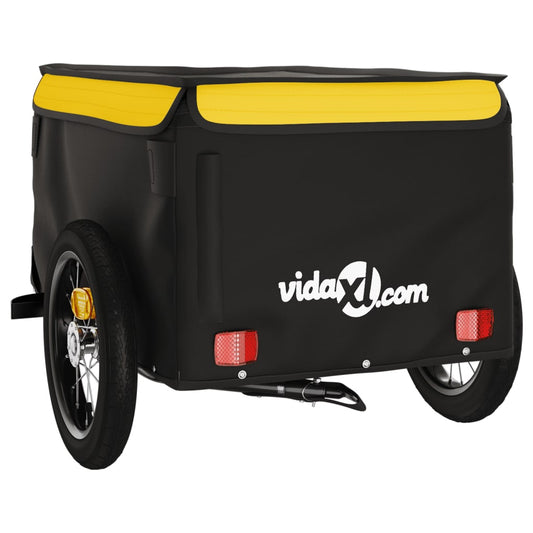 Sykkelvogn svart og gul 30 kg jern vidaXL