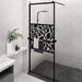 Dusjvegg med hylle svart 80x195 cm ESG-glass og aluminium vidaXL