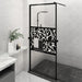 Dusjvegg med hylle svart 90x195 cm ESG-glass og aluminium vidaXL