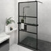 Dusjvegg med hylle svart 115x195 cm ESG-glass og aluminium vidaXL