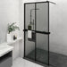 Dusjvegg med hylle svart 118x190 cm ESG-glass og aluminium vidaXL