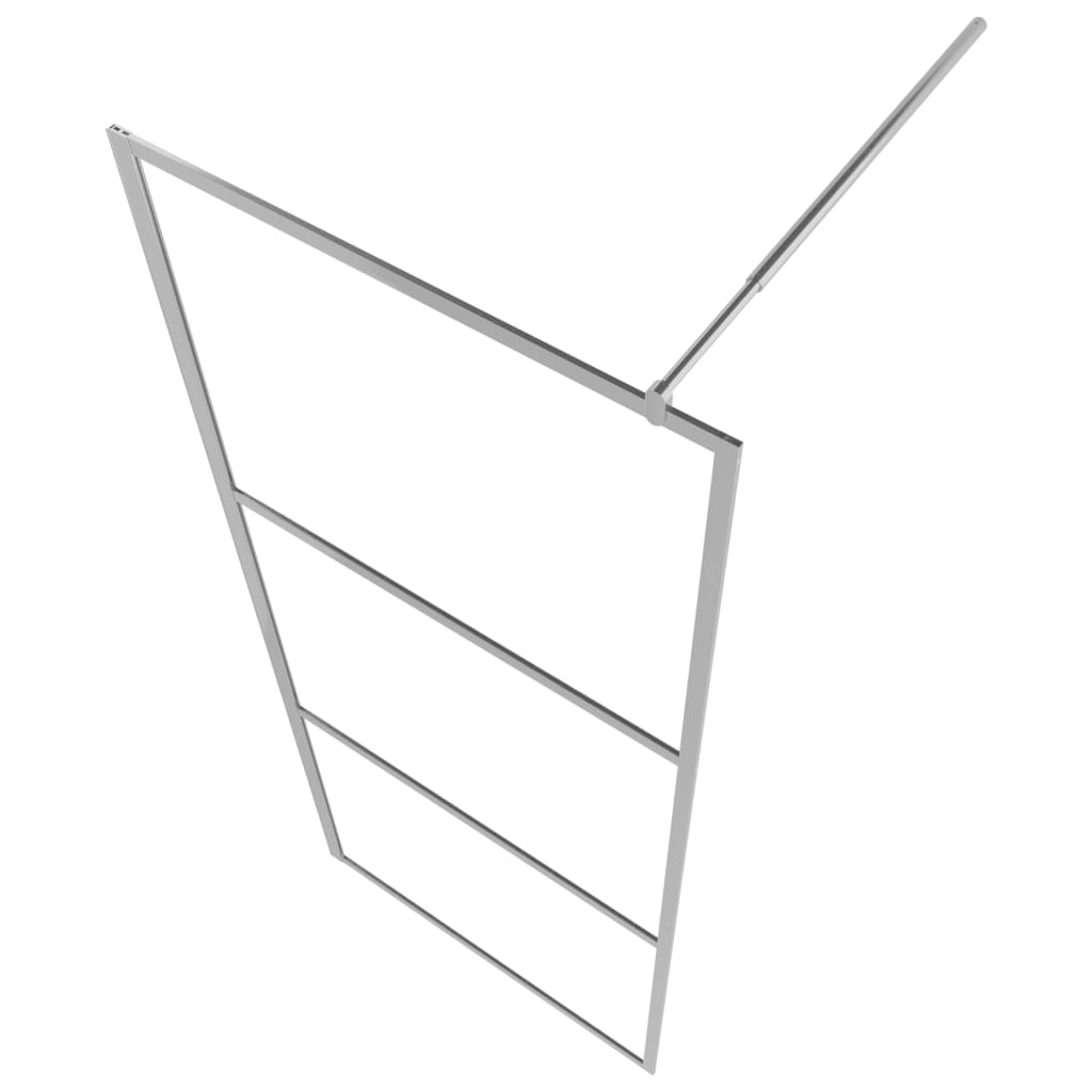 Dusjvegg med hylle krom 80x195 cm ESG-glass og aluminium vidaXL
