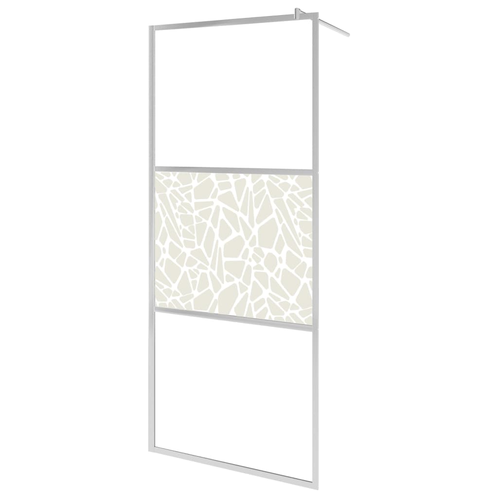 Dusjvegg med hylle krom 80x195 cm ESG-glass og aluminium vidaXL