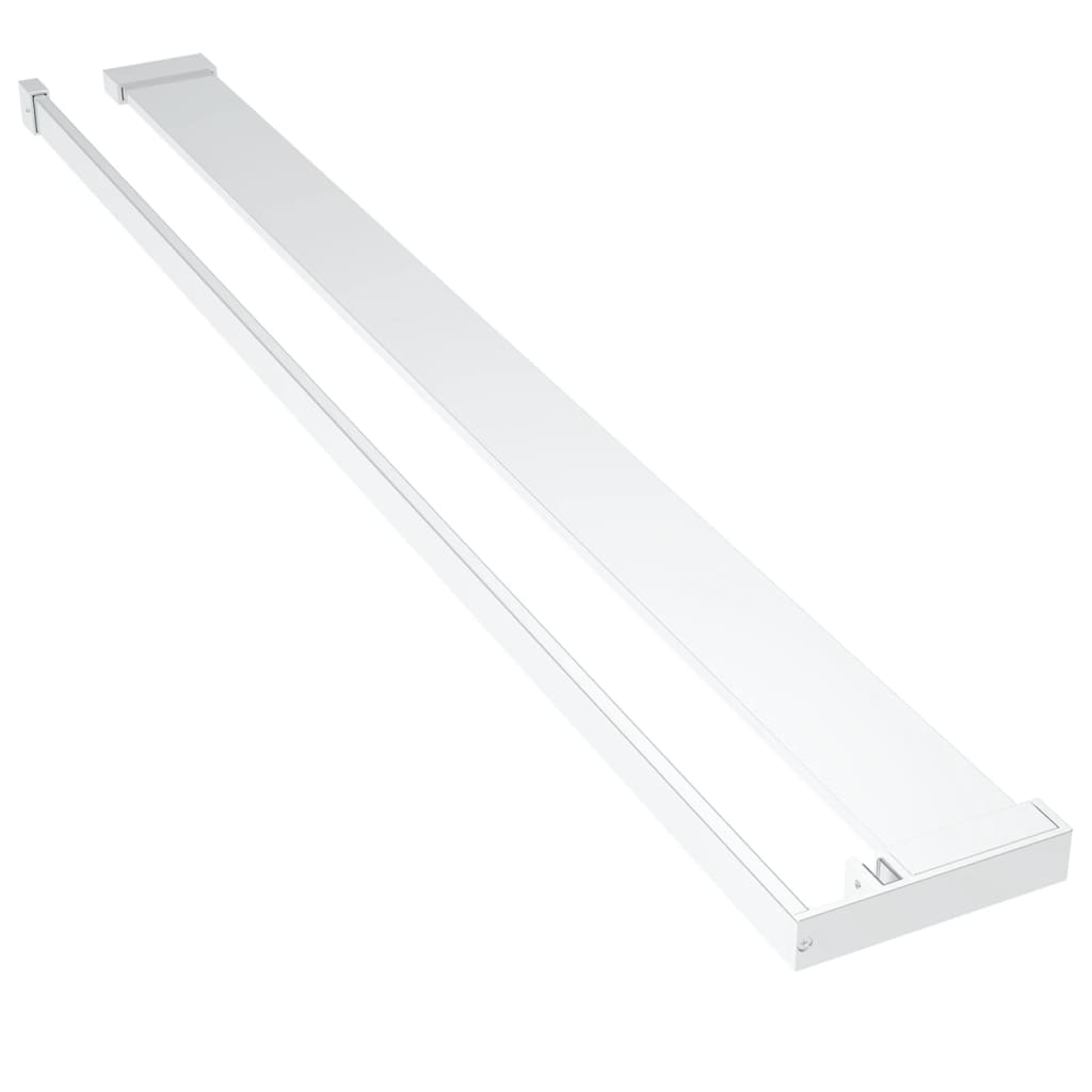 Dusjvegg med hylle krom 100x195 cm ESG-glass og aluminium vidaXL