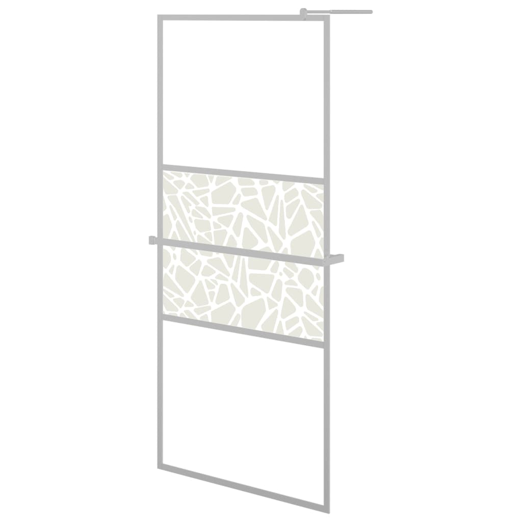 Dusjvegg med hylle krom 100x195 cm ESG-glass og aluminium vidaXL