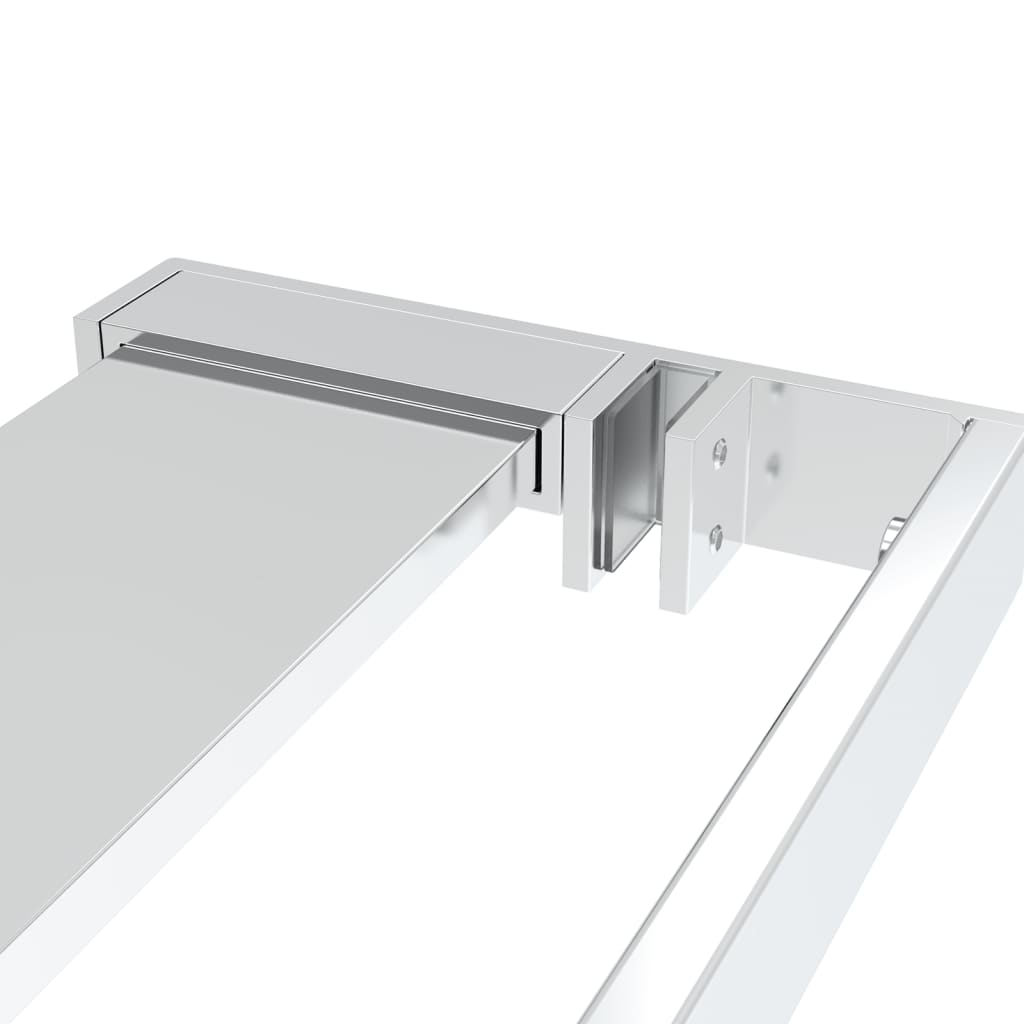 Dusjvegg med hylle krom 100x195 cm ESG-glass og aluminium vidaXL
