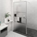 Dusjvegg med hylle krom 115x195 cm ESG-glass og aluminium vidaXL