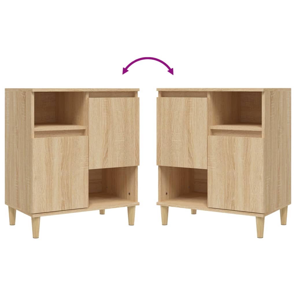 Skjenker 2 stk sonoma eik 60x35x70 cm konstruert tre