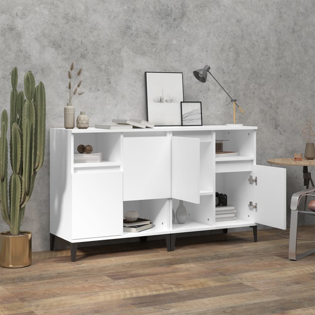 Skjenker 2 stk hvit 60x35x70 cm konstruert tre vidaXL
