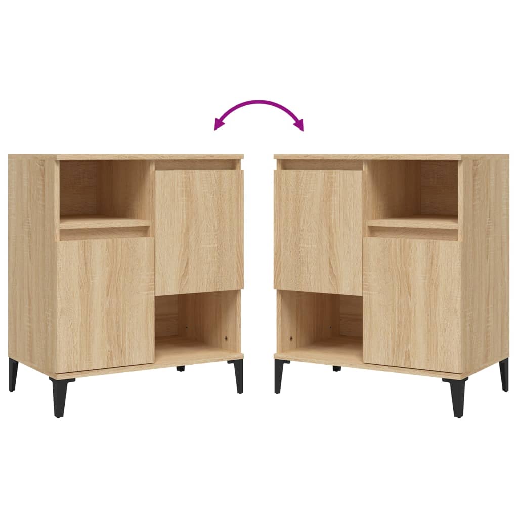 Skjenker 2 stk sonoma eik 60x35x70 cm konstruert tre