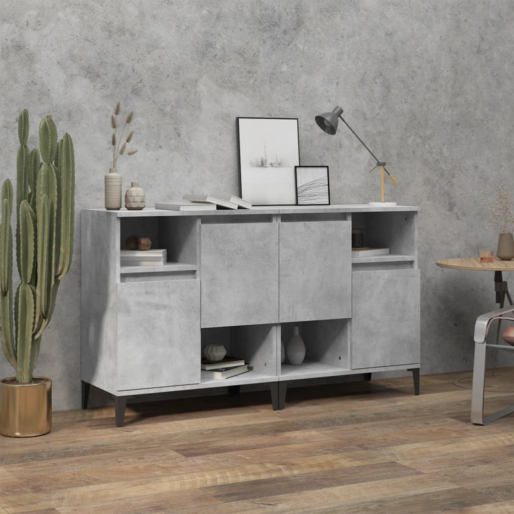 Skjenker 2 stk betonggrå 60x35x70 cm konstruert tre