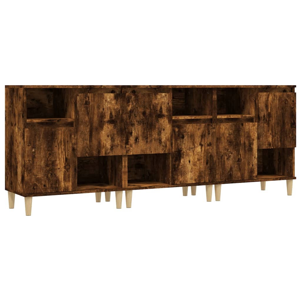 Skjenker 2 stk røkt eik 60x35x70 cm konstruert tre