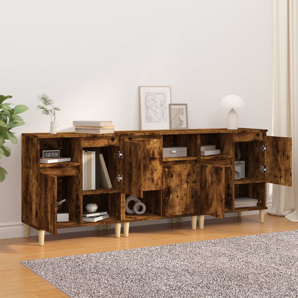 Skjenker 2 stk røkt eik 60x35x70 cm konstruert tre