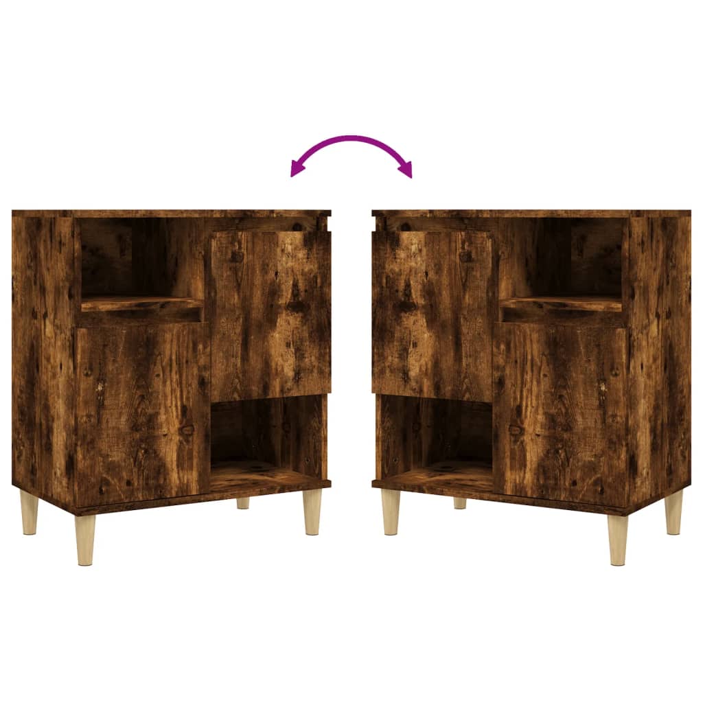 Skjenker 2 stk røkt eik 60x35x70 cm konstruert tre