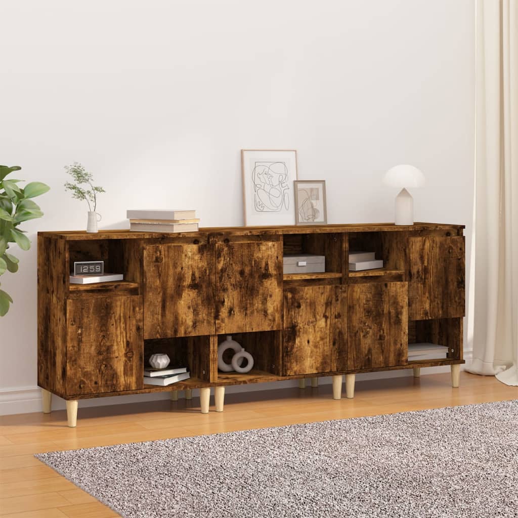 Skjenker 2 stk røkt eik 60x35x70 cm konstruert tre